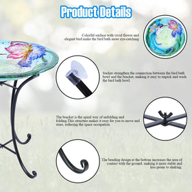 MUMTOP bird bath serving as both water bath and seed feeder for birds