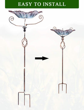 MUMTOP birdbath remains decorative while supporting water or feed.