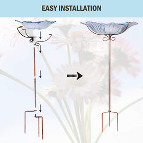 Close-up shows petal-shaped rim for charming yard aesthetics.