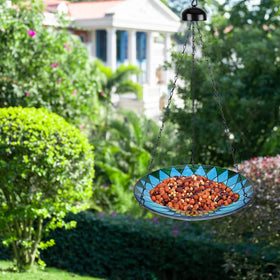 MUMTOP vibrant kaleidoscope bath enhances garden decor while attracting birds.
