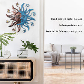MUMTOP sun moon wall art fits fences, terraces, and entryways