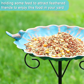 MUMTOP outdoor birdbath stake assembly simplifies placing the bath in any garden.