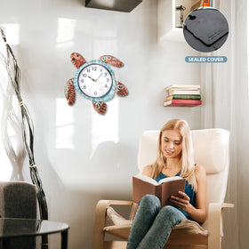 MUMTOP Patio garden clock with turtle design enhances yard decor