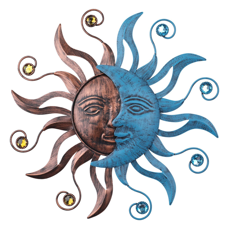 MUMTOP sun moon wall decor 13-26 inch adds celestial charm to outdoor walls