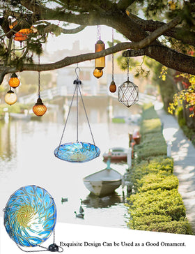 MUMTOP vibrant glass artwork adds color while attracting feathered guests.