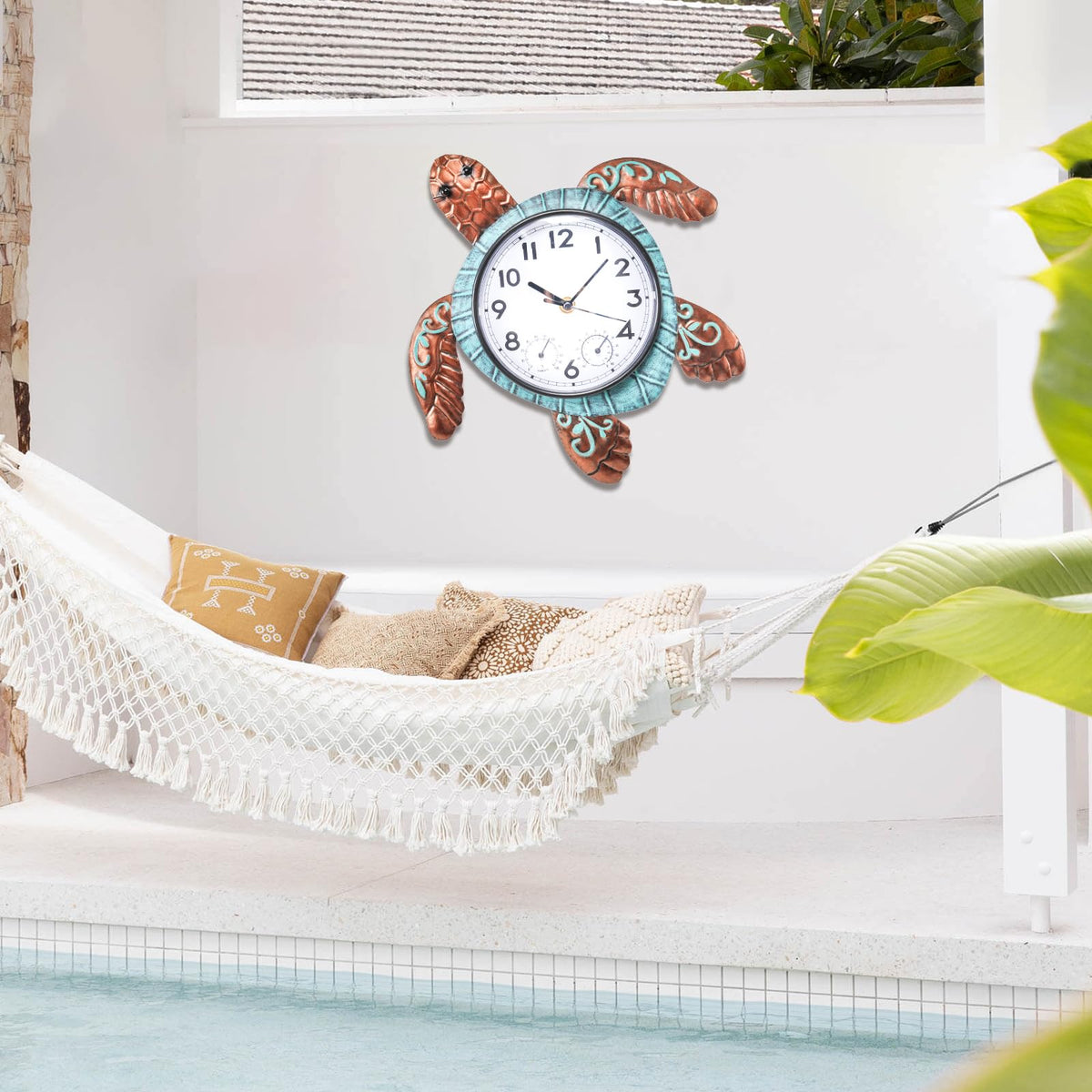 MUMTOP Wall clock turtle decor adds charm to entryways outdoors