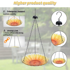MUMTOP water ripple rim adds visual interest as birds bathe and sip