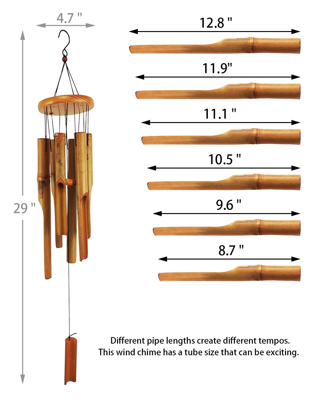 MUMTOP wind chimes wooden decor for indoor or outdoor spaces.