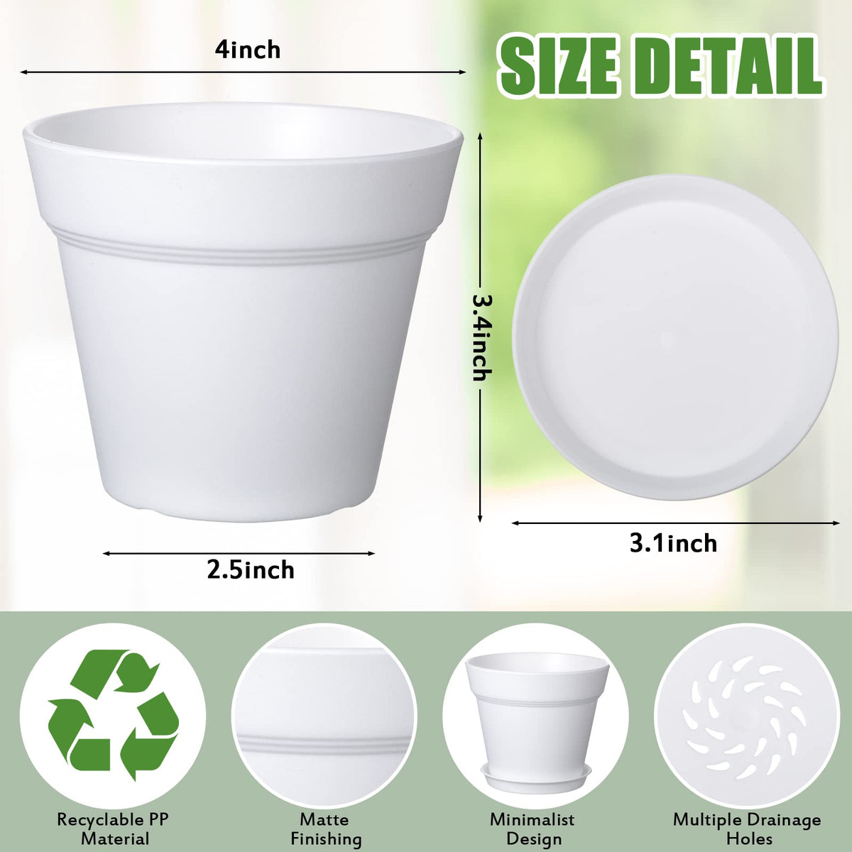 Mumufy 4-inch planter top view for compact herb setups.