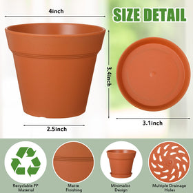 Mumufy 4-inch pot with saucer ensuring neat moisture control on surfaces.