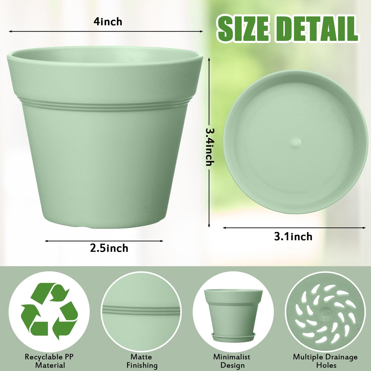 Mumufy pot shows drainage holes for healthy watering.