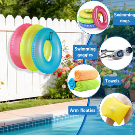 MUOUAKATE heavy-duty pool rack with a 17.3-inch extension supports multiple floats.