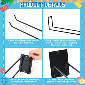 MUOUAKATE wall-mounted pool hanger secures large rings during windy days.
