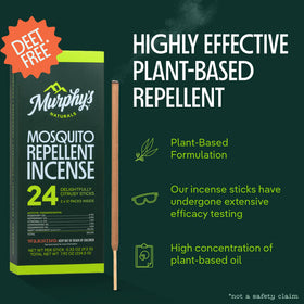Murphy's Naturals bamboo-core incense burns cleanly for outdoor use