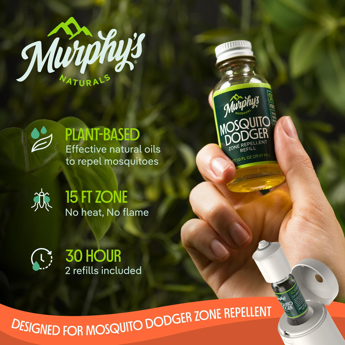 Murphy's Naturals Mosquito Dodger zone device—effective perimeter protection for outdoor gatherings.