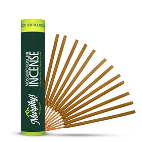 Murphy’s Naturals mosquito repellent incense stick lit outdoors to protect a patio
