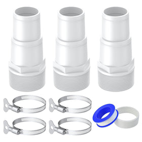 MUSCCCM pool hose adapter 3-pack shown for universal compatibility across pool hoses.