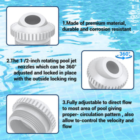1-1/2 inch MIP threads fit standard pool fittings