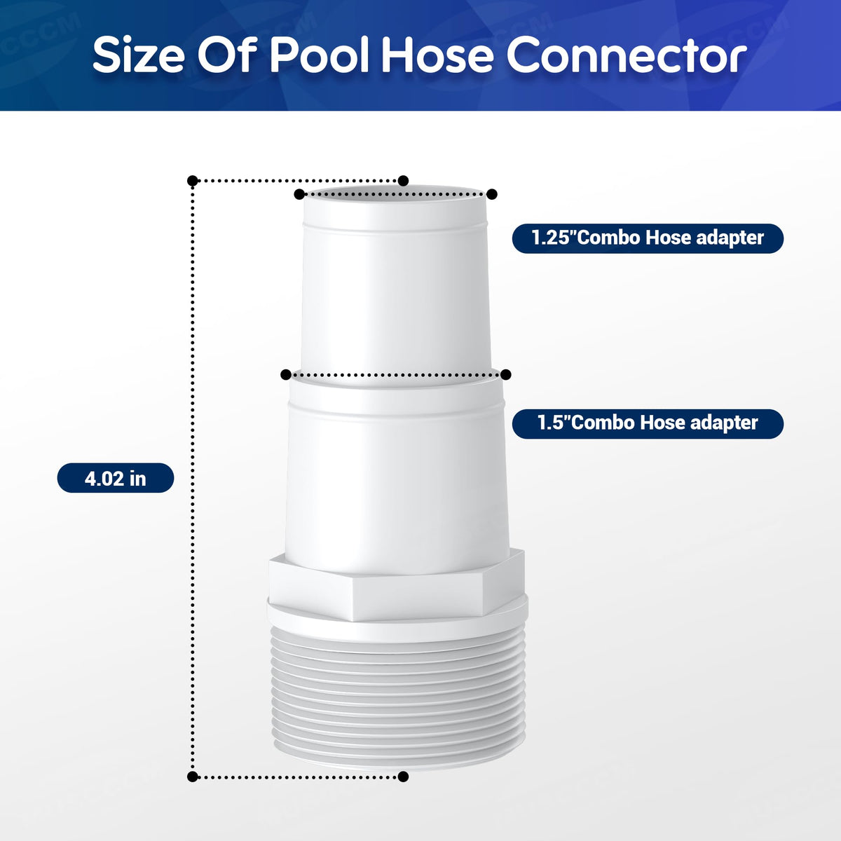 MUSCCCM universal 1.25- and 1.5-inch hose fit enables easy filtration upgrades.