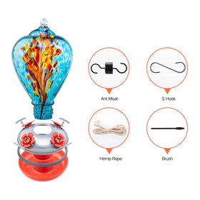Muse Garden Comet hummingbird feeder with ant moat and perches for safe feeding