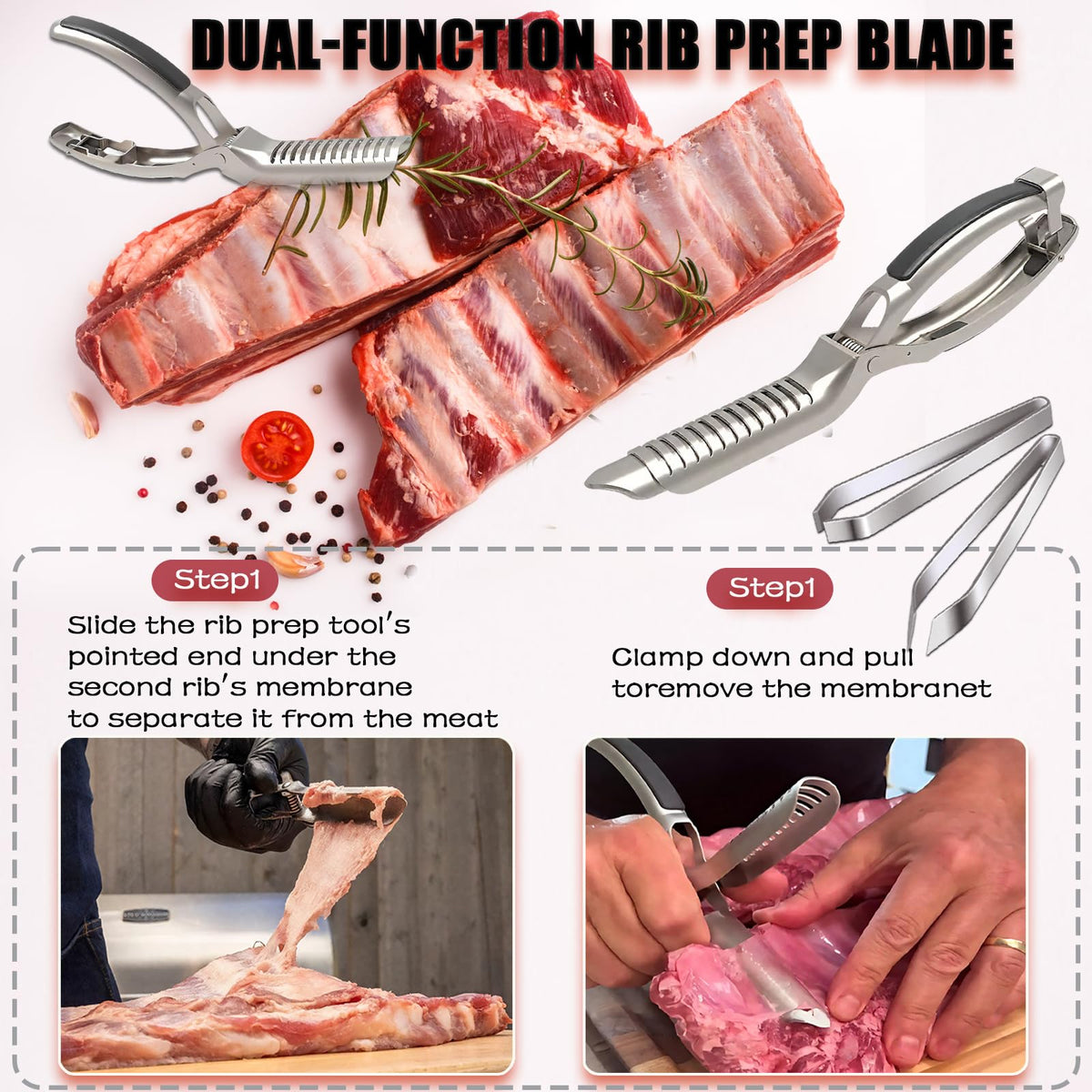 Musibo nitrile gloves provide protective grip during rib prep