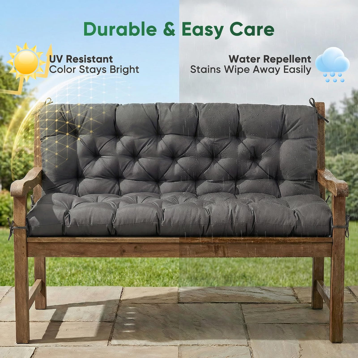 MusyVocay cushions are easy to clean with a damp cloth.