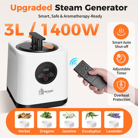 Mutama Sauna Box 3L tank supports longer steaming sessions.