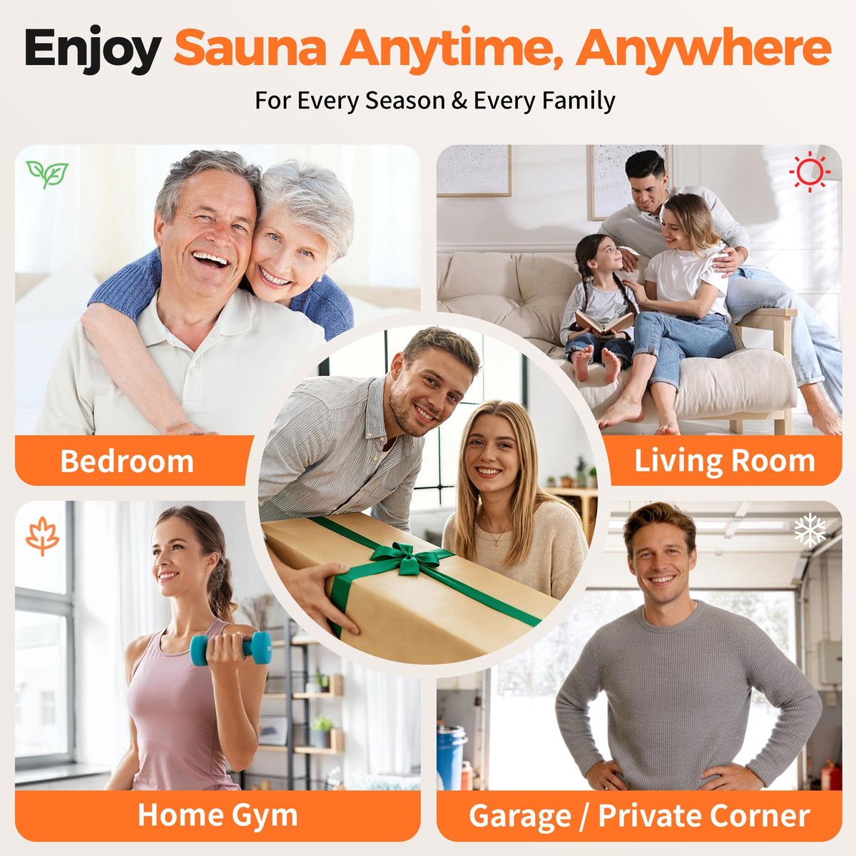 Mutama Sauna Box folding chair included for easy comfort.