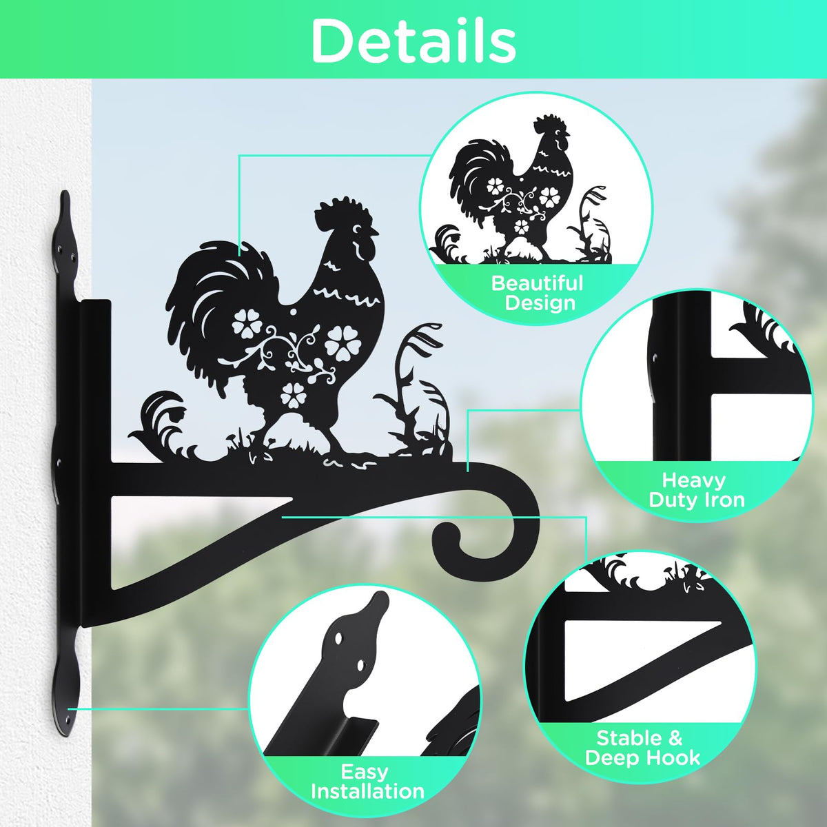 Muuruu hanging basket hook designed for stable, wide-based hanging of pots
