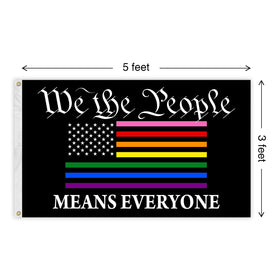 Muwodut rainbow flag with two metal grommets ready for outdoor mounting