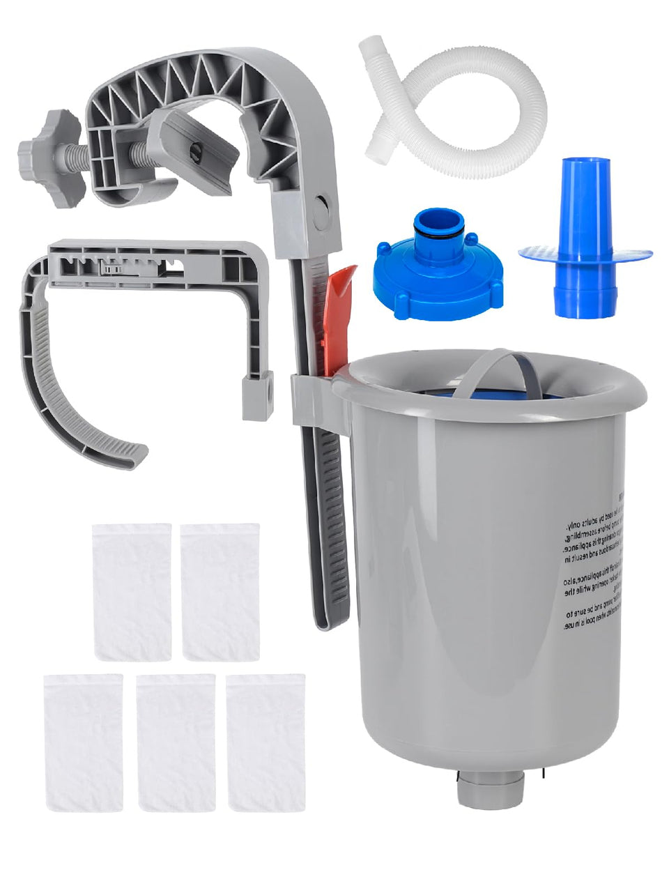 MUWOOB above-ground pool skimmer mounted on edge for easy debris removal.