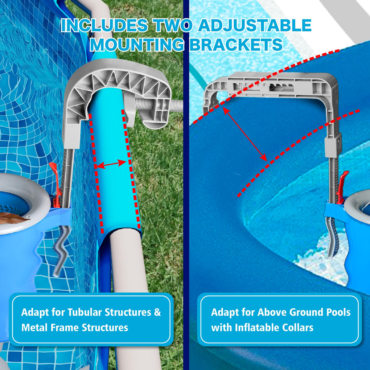 MUWOOB adjustable bracket fits inflatable collars, tubes, and metal frames