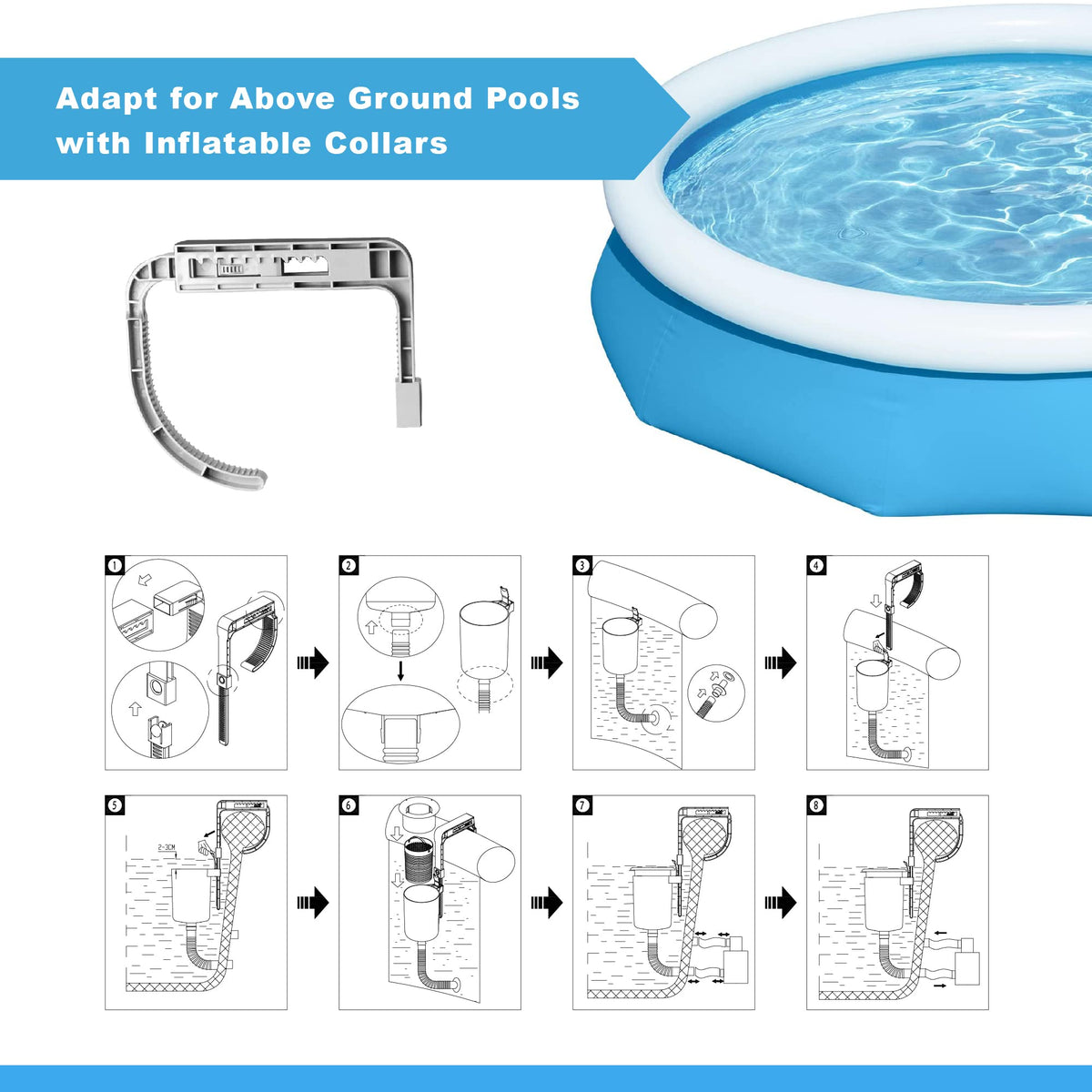 MUWOOB above-ground pool skimmer supports routine seasonal cleaning