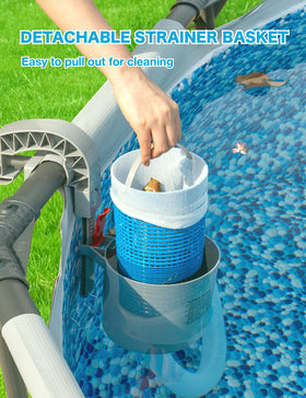 MUWOOB wall-mount skimmer keeps pool tidy with minimal effort.
