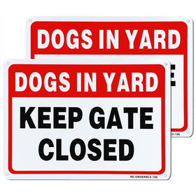 MUXYH Keep Gate Closed two-pack sign boosts yard visibility