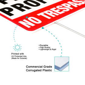 MUXYH no trespassing sign double-sided print ensures deterrence from both directions