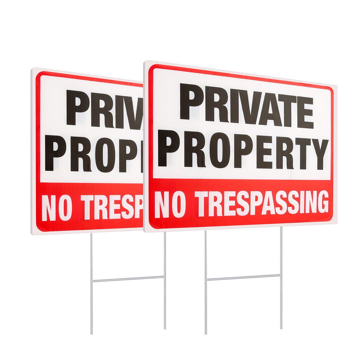 MUXYH private property sign front view with double-sided print for clear visibility