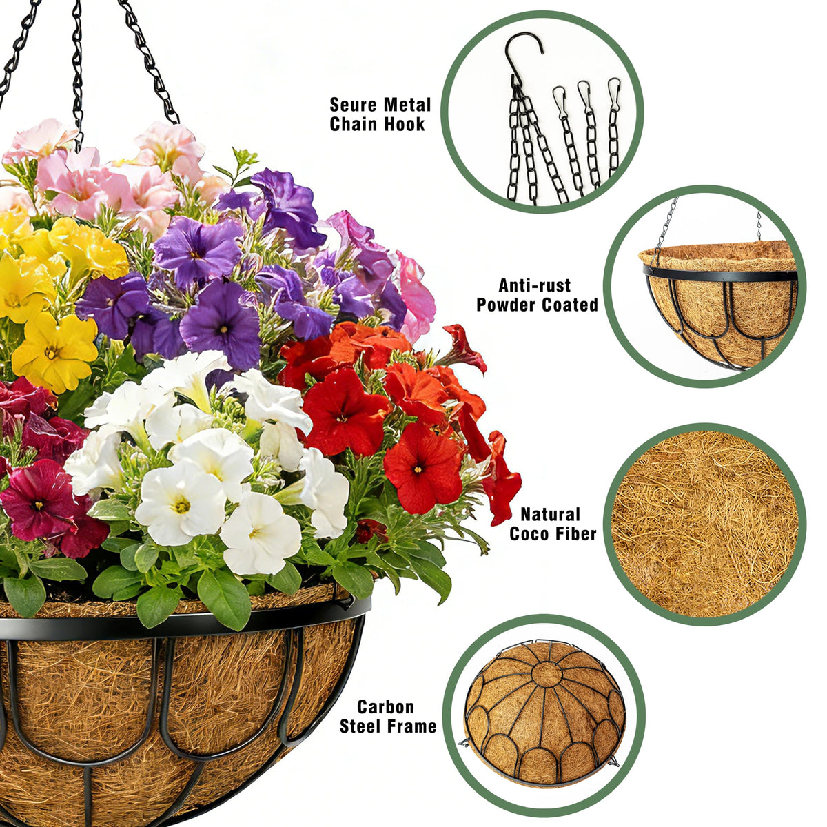 MUYEZHIYU adjustable chain and hook simplify hanging installation outdoors or indoors.