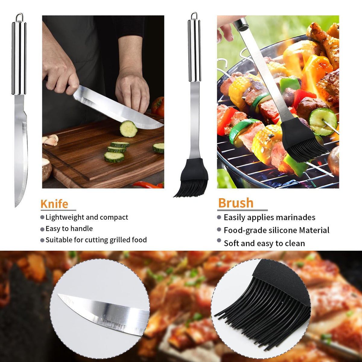 MUYFIO 11-piece silicone basting brush spreads sauces evenly