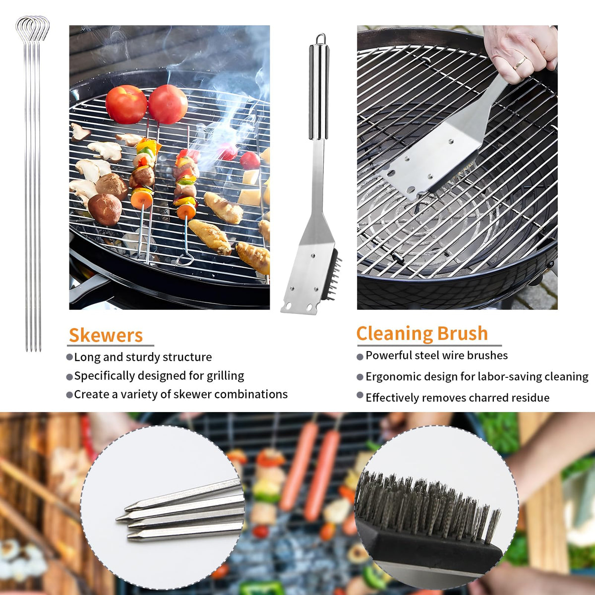 MUYFIO 11-piece BBQ knife for clean cuts