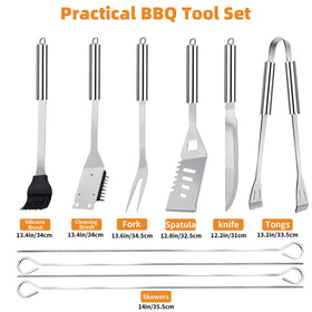 MUYFIO 11-piece skewers ideal for kebabs and marinades