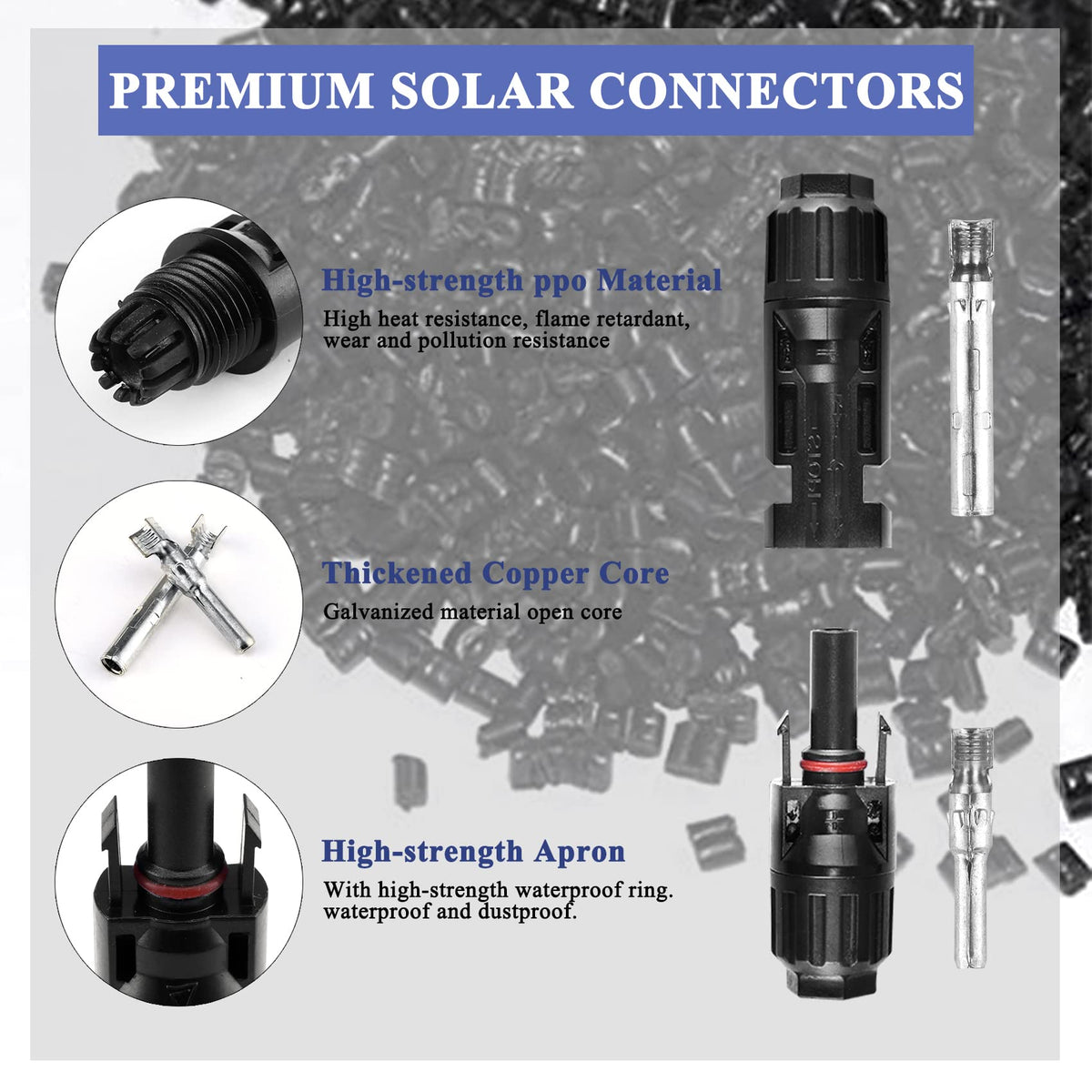 MUYI 10 pairs solar connectors for modular PV junctions