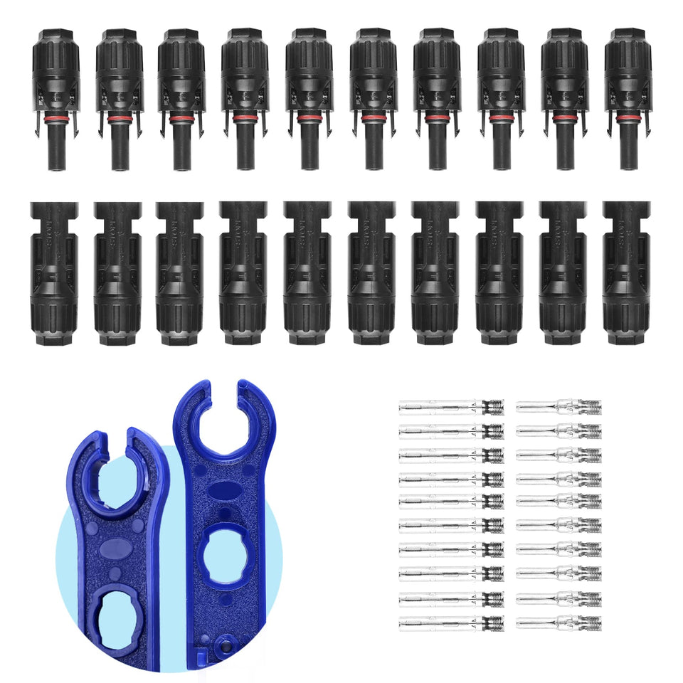 MUYI 42pcs solar connector set packaging for quick PV wiring and setup