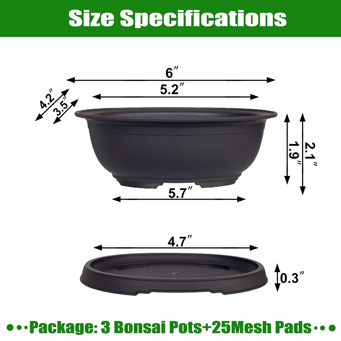 MUZHI bonsai pot drainage tray set showing integrated drip tray for clean use