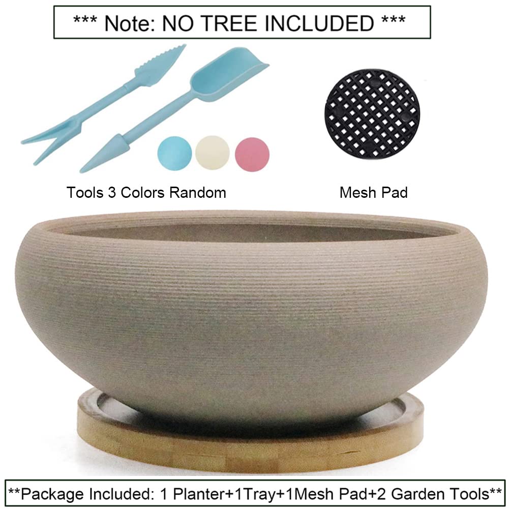 Muzhi ceramic pot includes a mesh pad to prevent soil escape.
