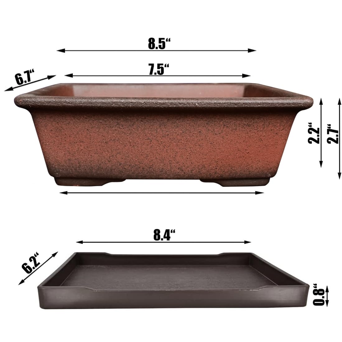 MUZHI bonsai saucer keeps surfaces clean by catching drainage.