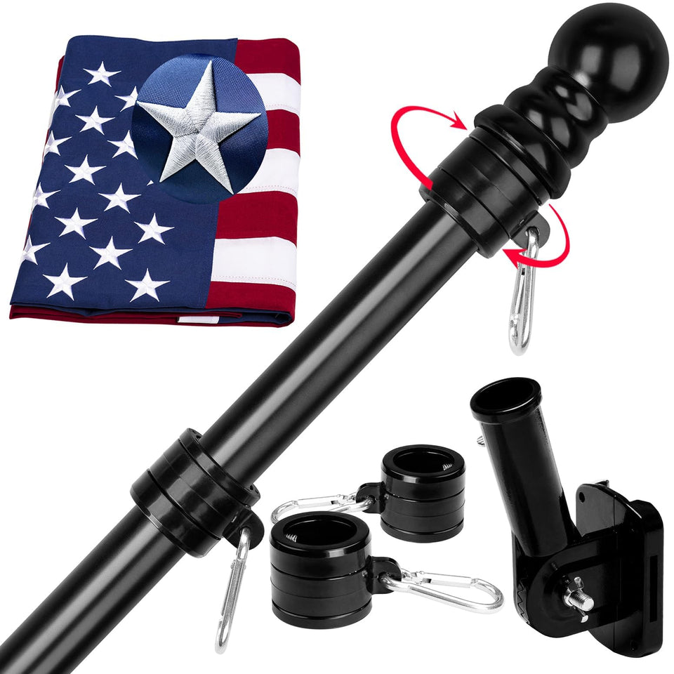 MVPRING American flag 3x5ft with pole for sturdy porch display.