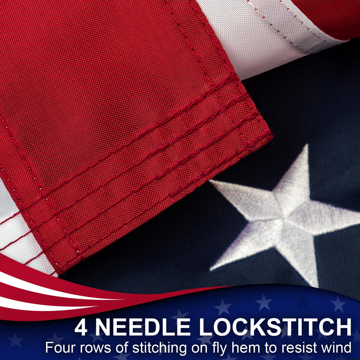 MVPRING flag reinforced fly edge with lock stitching for windy days.