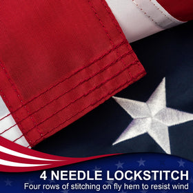 MVPRING flag reinforced fly edge with lock stitching for windy days.