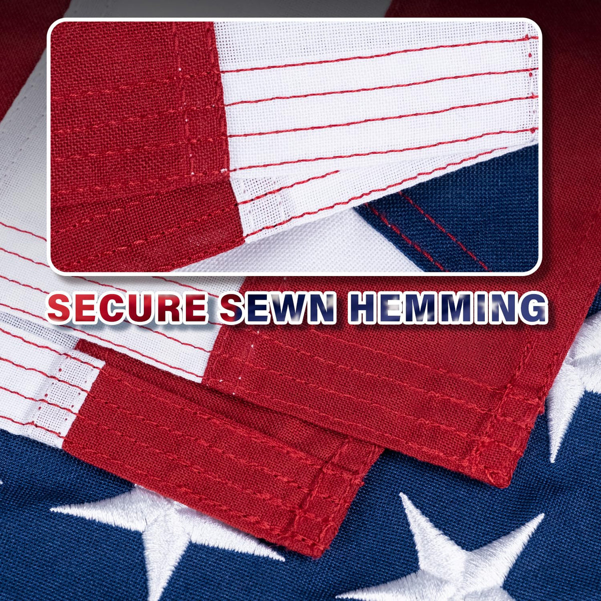 MVPRING American Flag stars close-up showing premium embroidery and vivid color